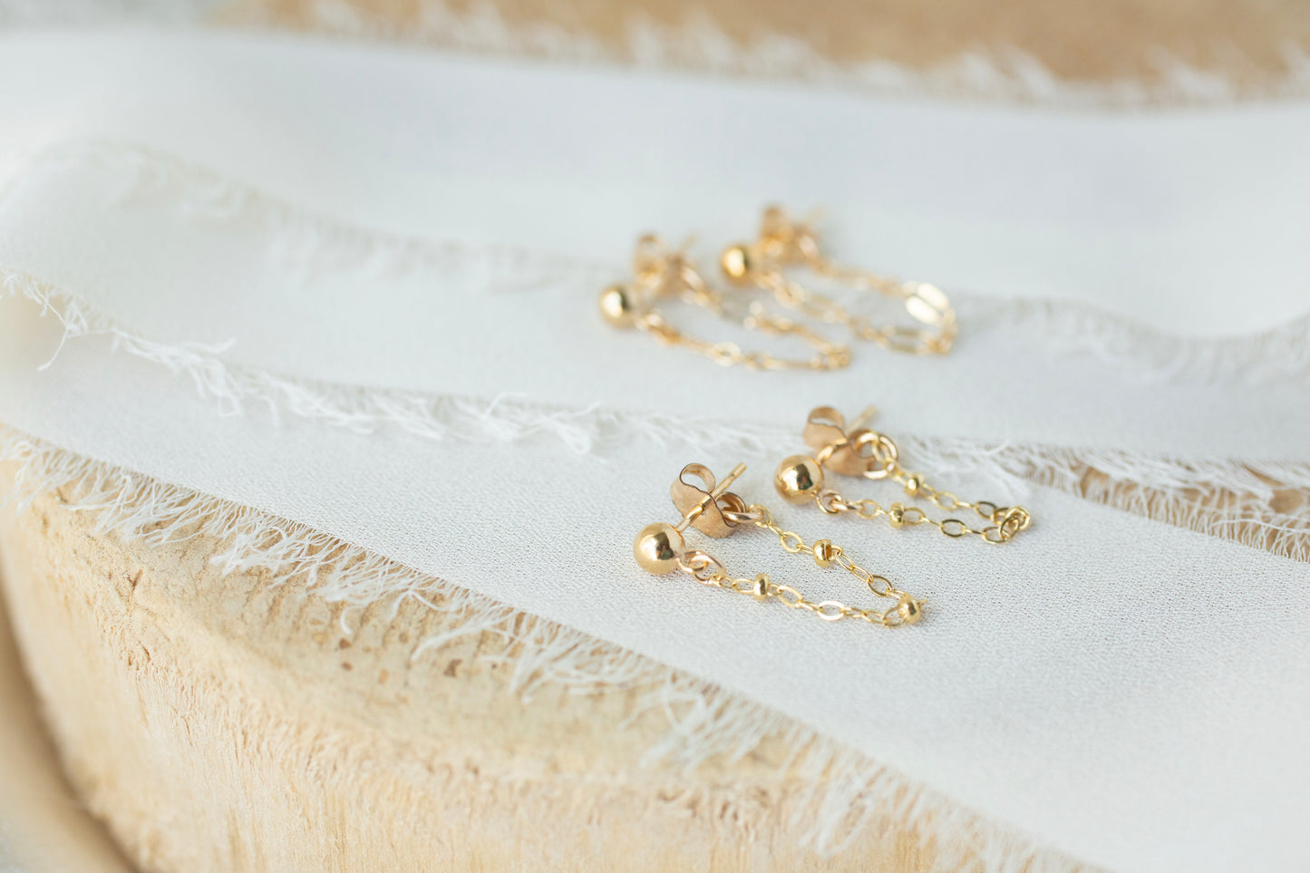 14k gold chain earrings