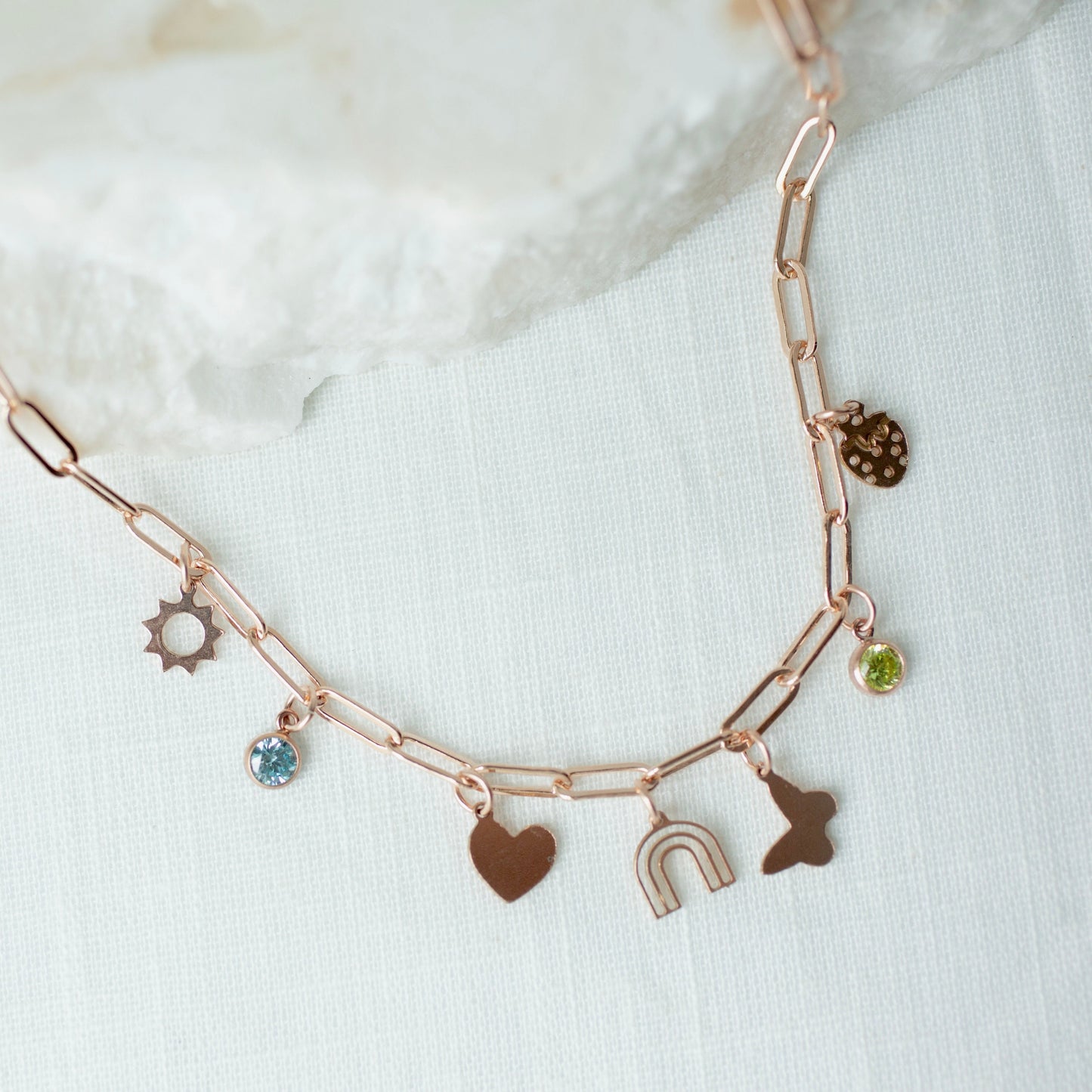 14k gold necklace with charm
