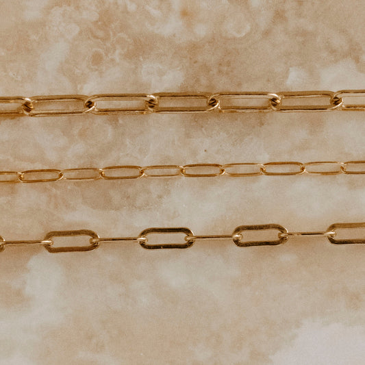 14k gold paperclip necklace