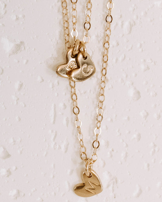 Gold Filled Heart Initial Necklace