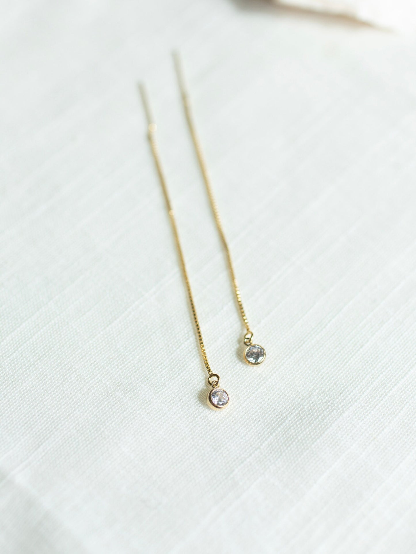 Gold Sparkle Threader Earrings For Women
