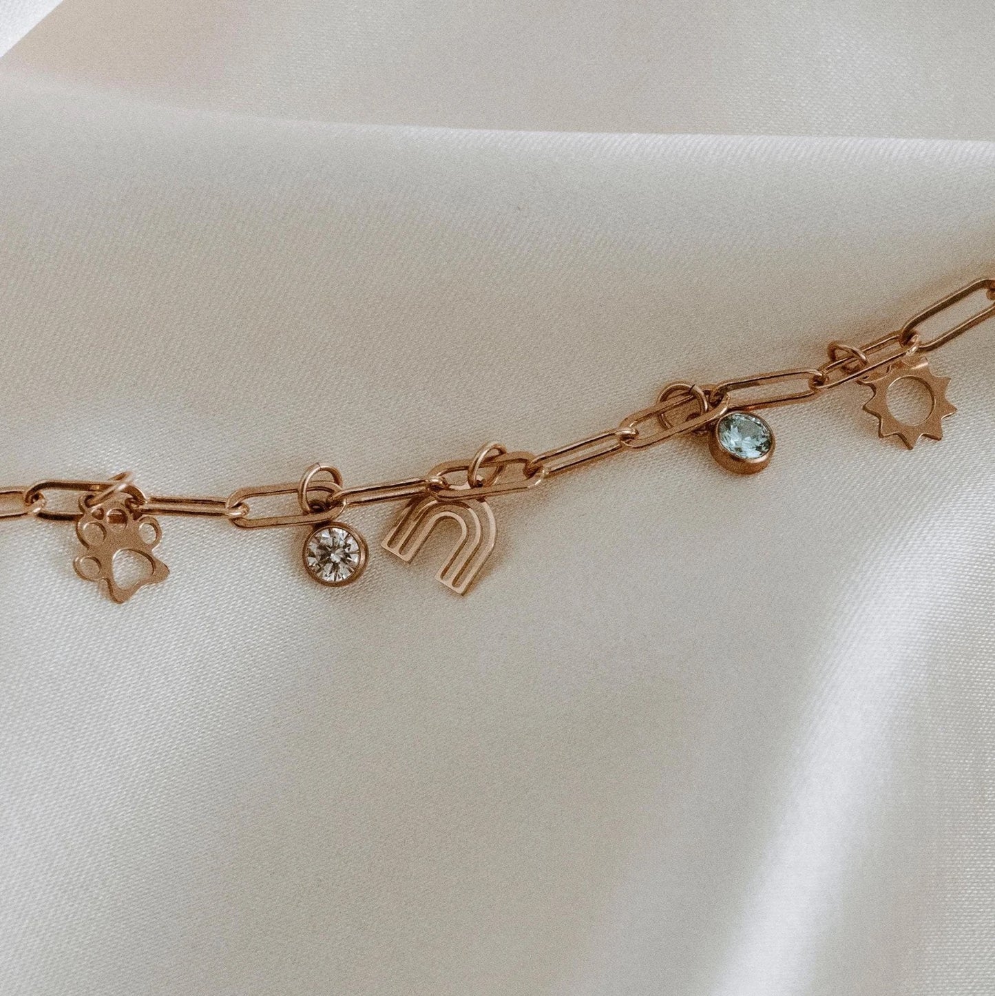 Rose 14k Gold Filled Large Charm Necklace