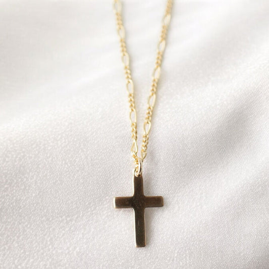 Simple Cross Necklace With Gold