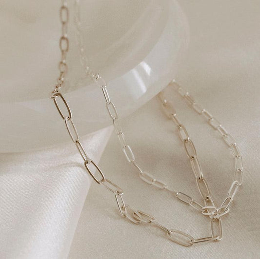 Sterling Silver Paperclip Necklace