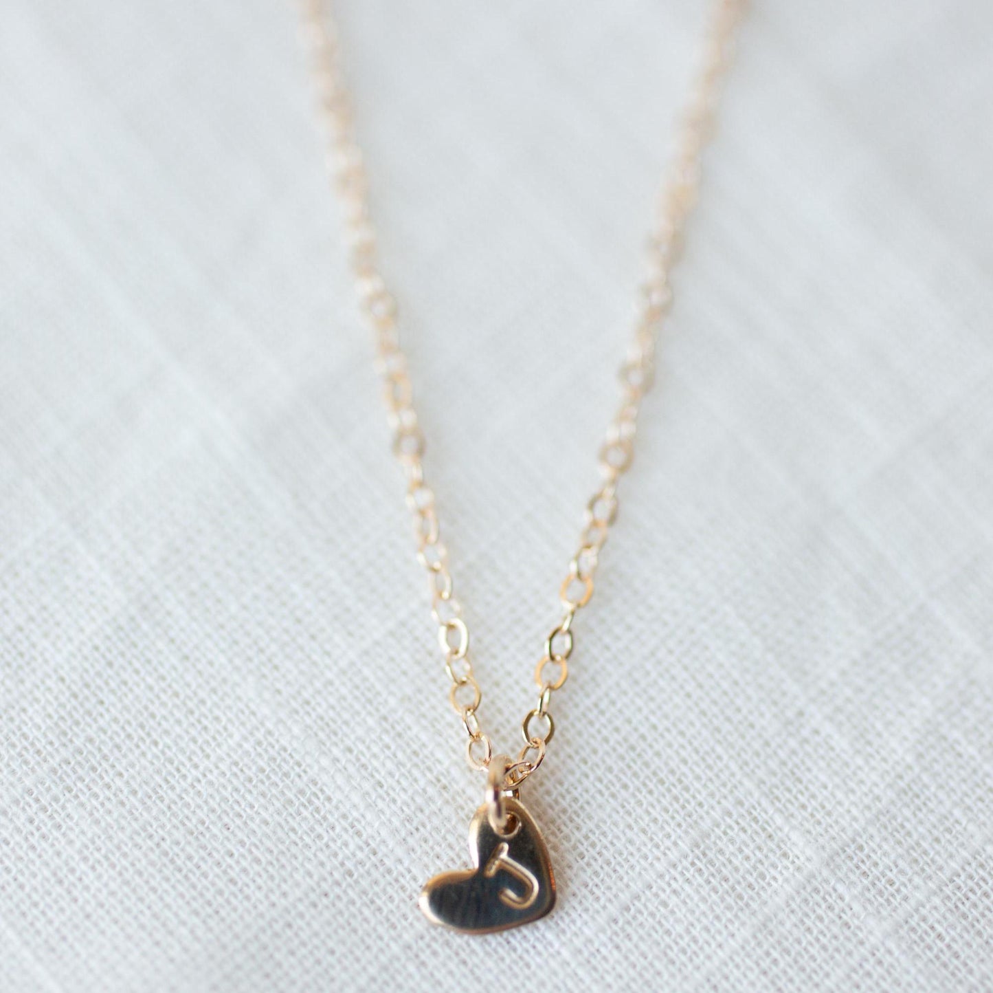Tiny Heart Initial Necklace For Women
