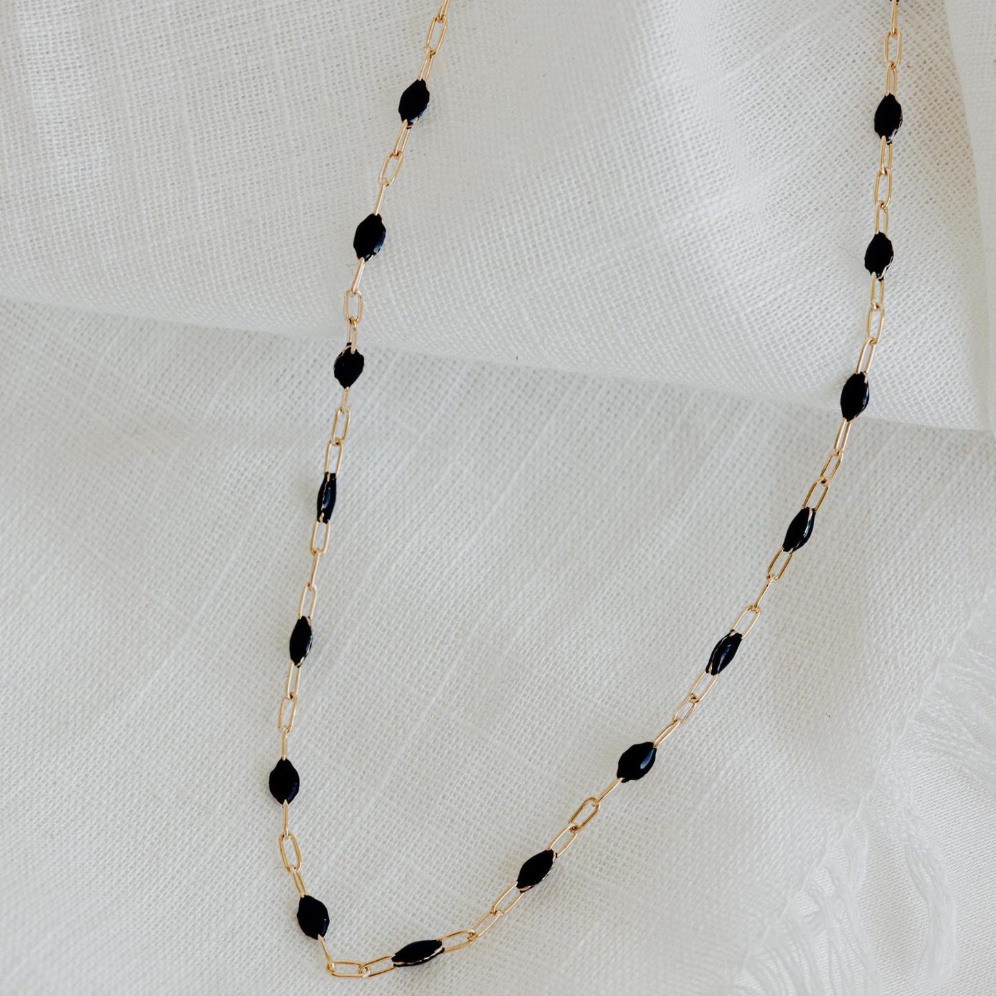 black enamel necklace