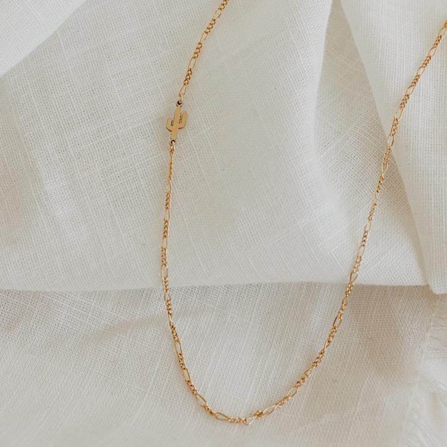 gold filled cactus necklace