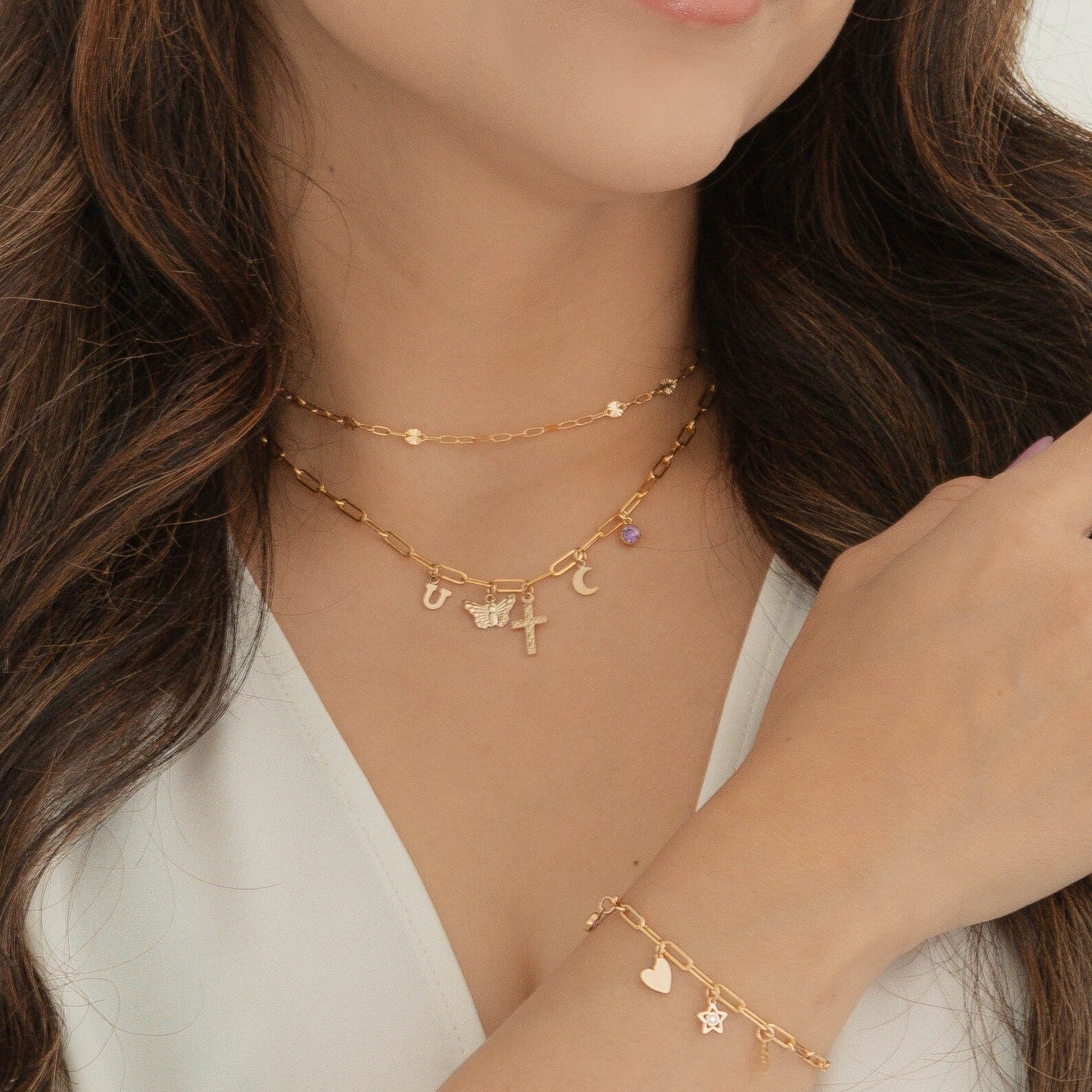 gold filled charm bracelets