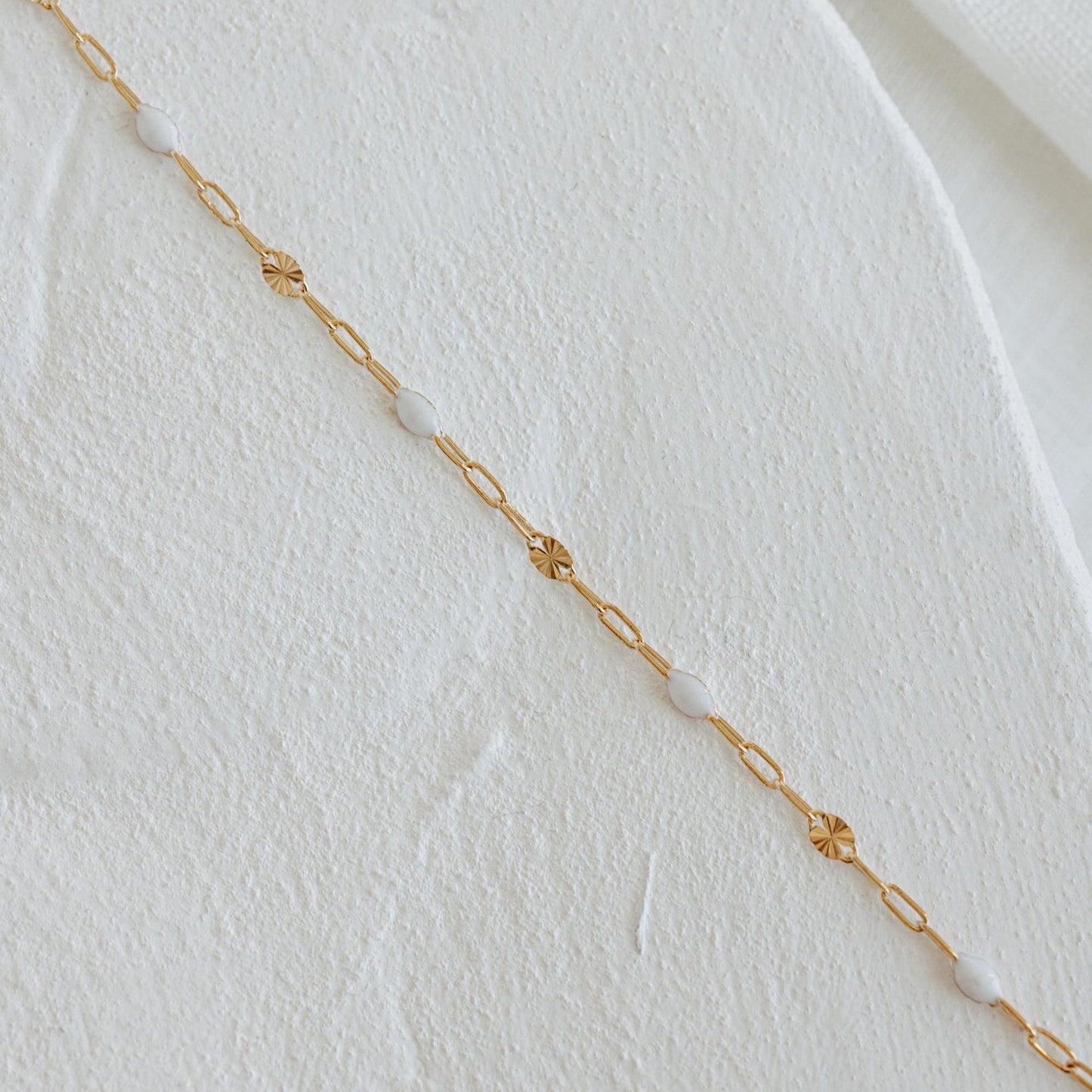 gold filled white necklace