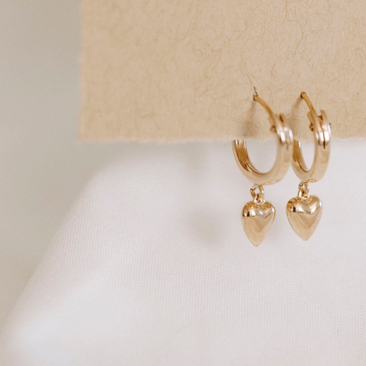 heart hoop earrings gold