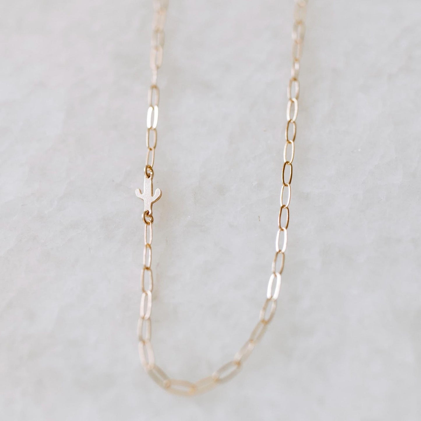 Dainty Sideways Cactus Necklace