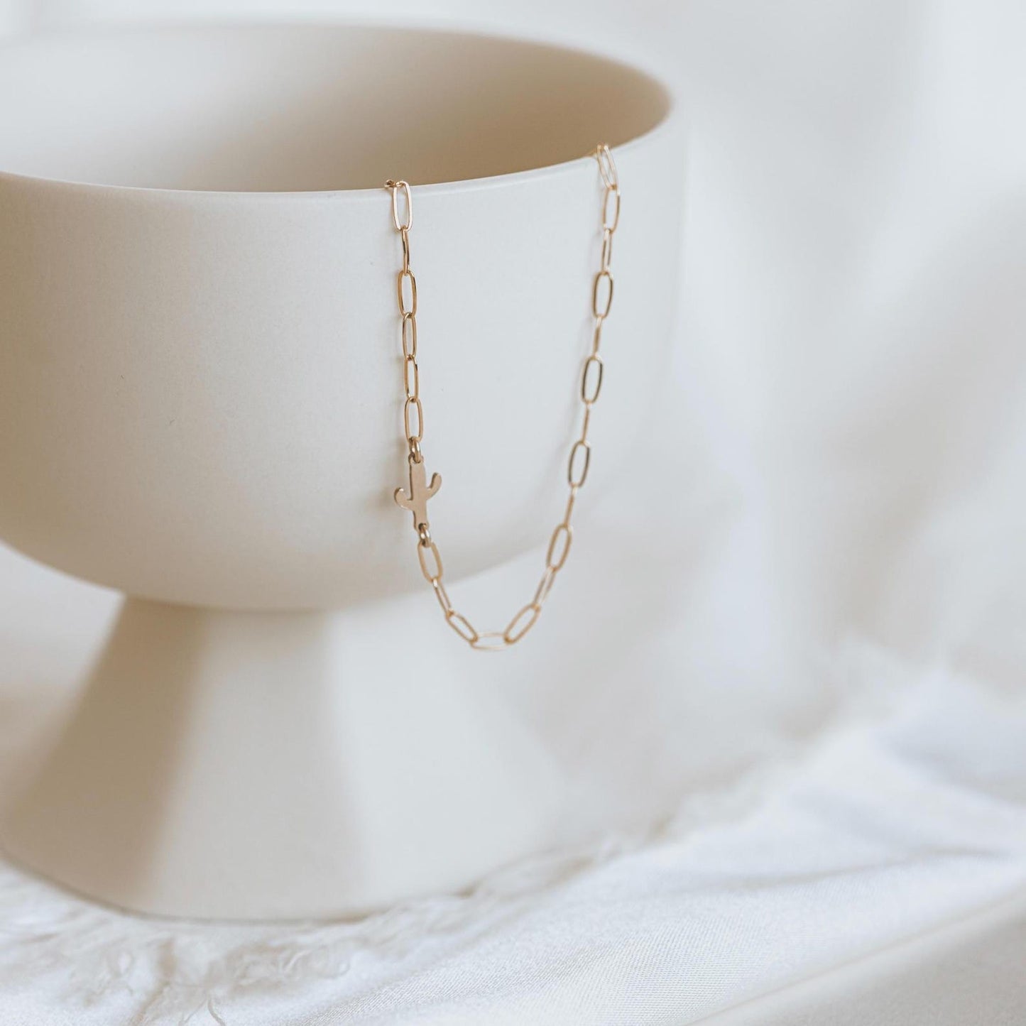 Dainty Sideways Cactus Necklace
