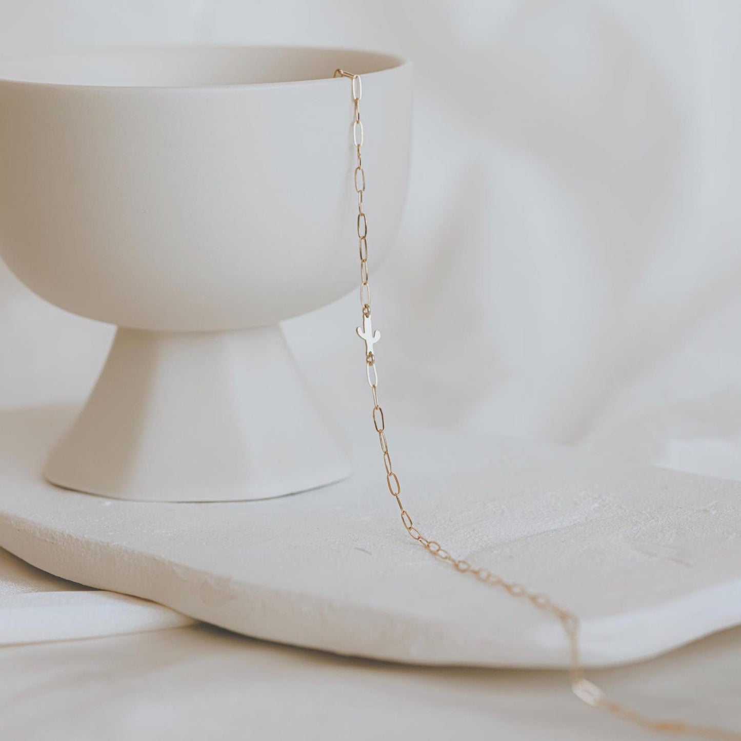 Dainty Sideways Cactus Necklace