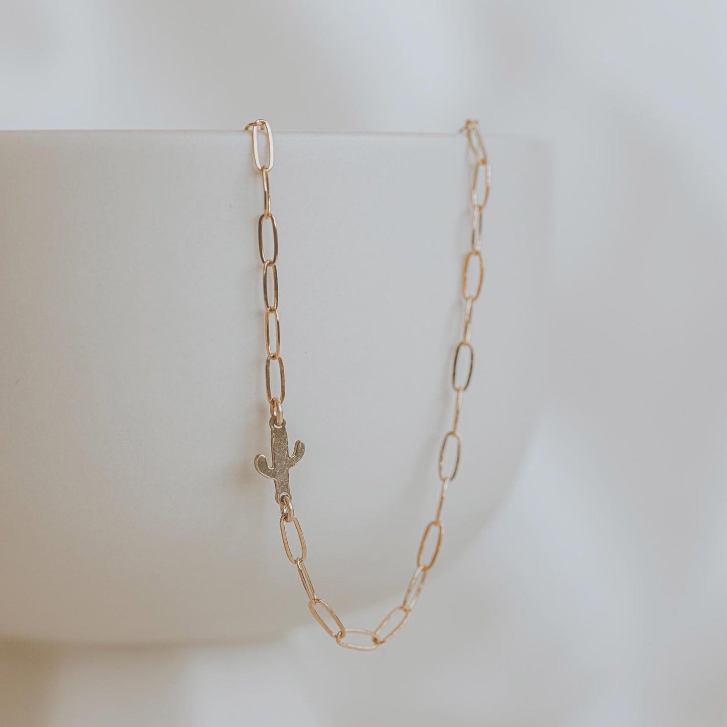 Dainty Sideways Cactus Necklace