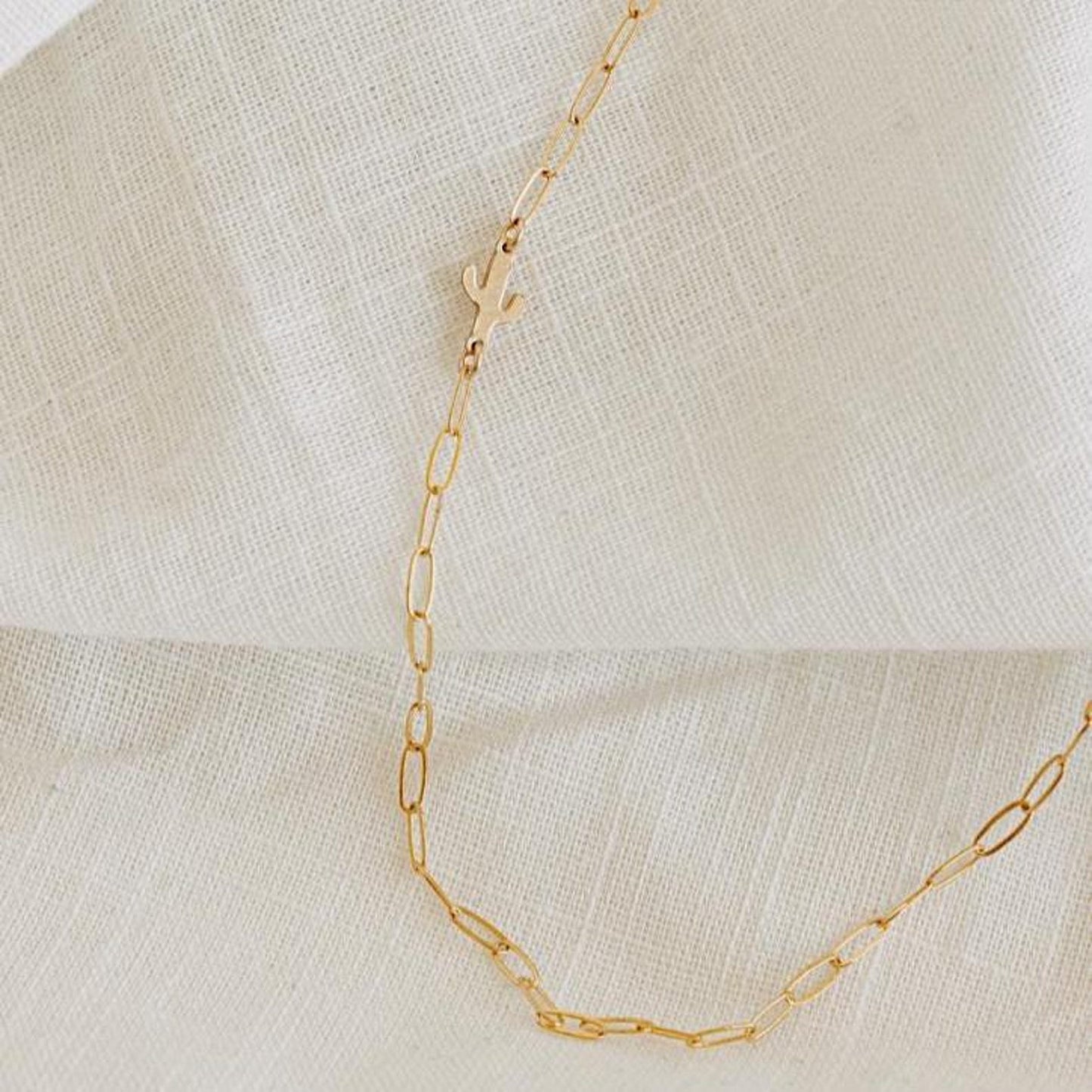 Dainty Sideways Cactus Necklace