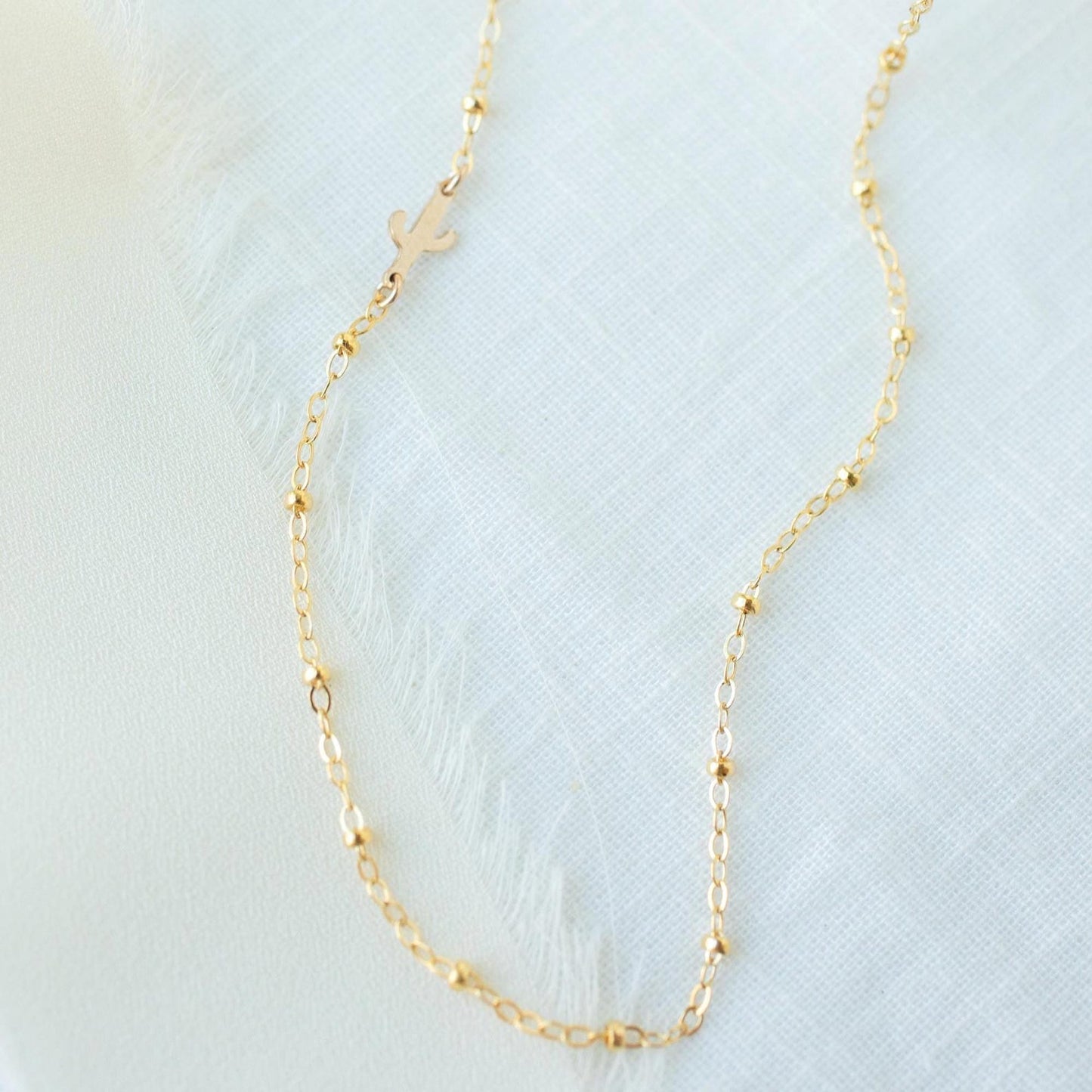 Dainty Sideways Cactus Necklace