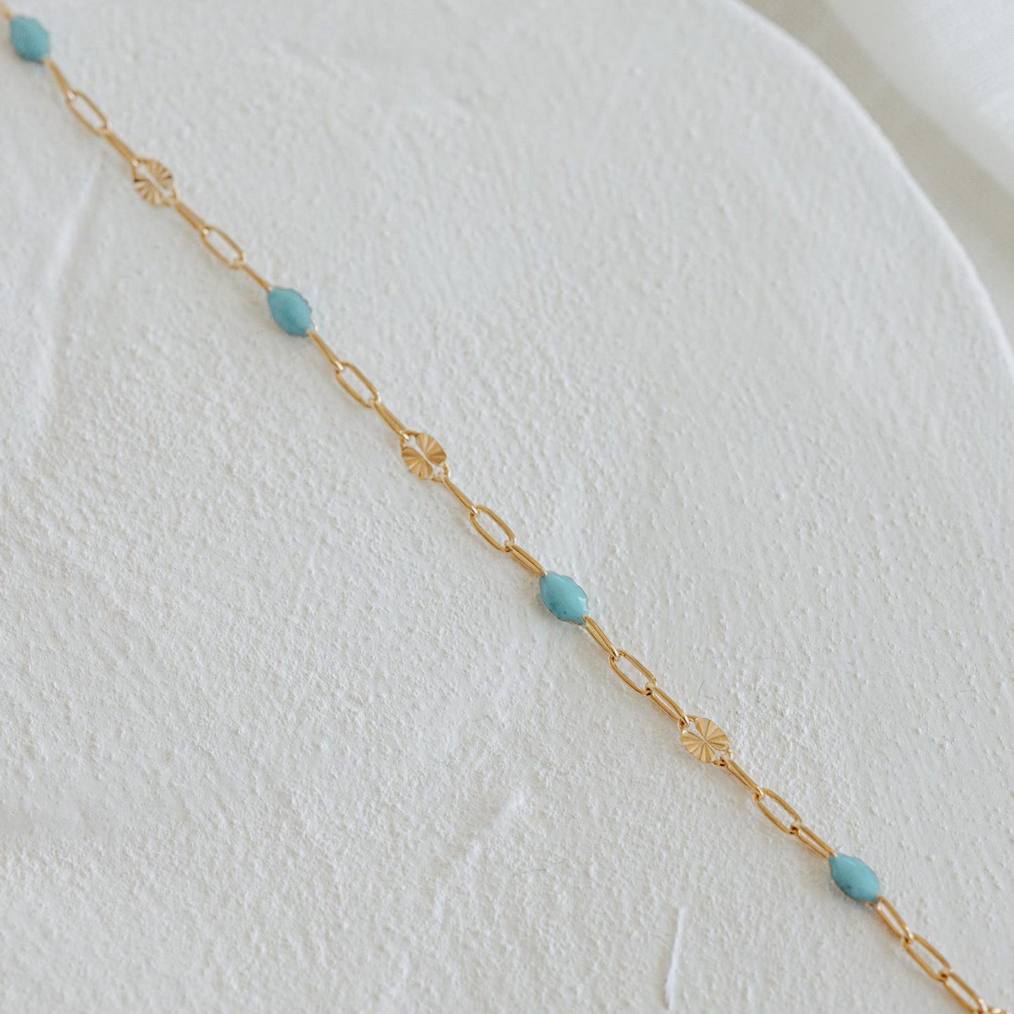Aqua Starlight Enamel Necklace