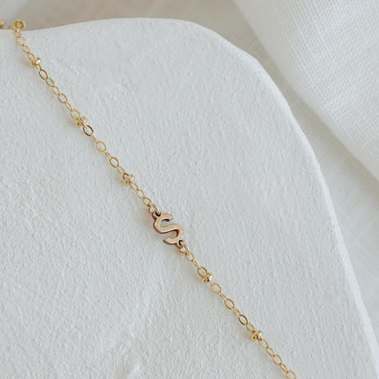 Gold Minimal Letter Necklace