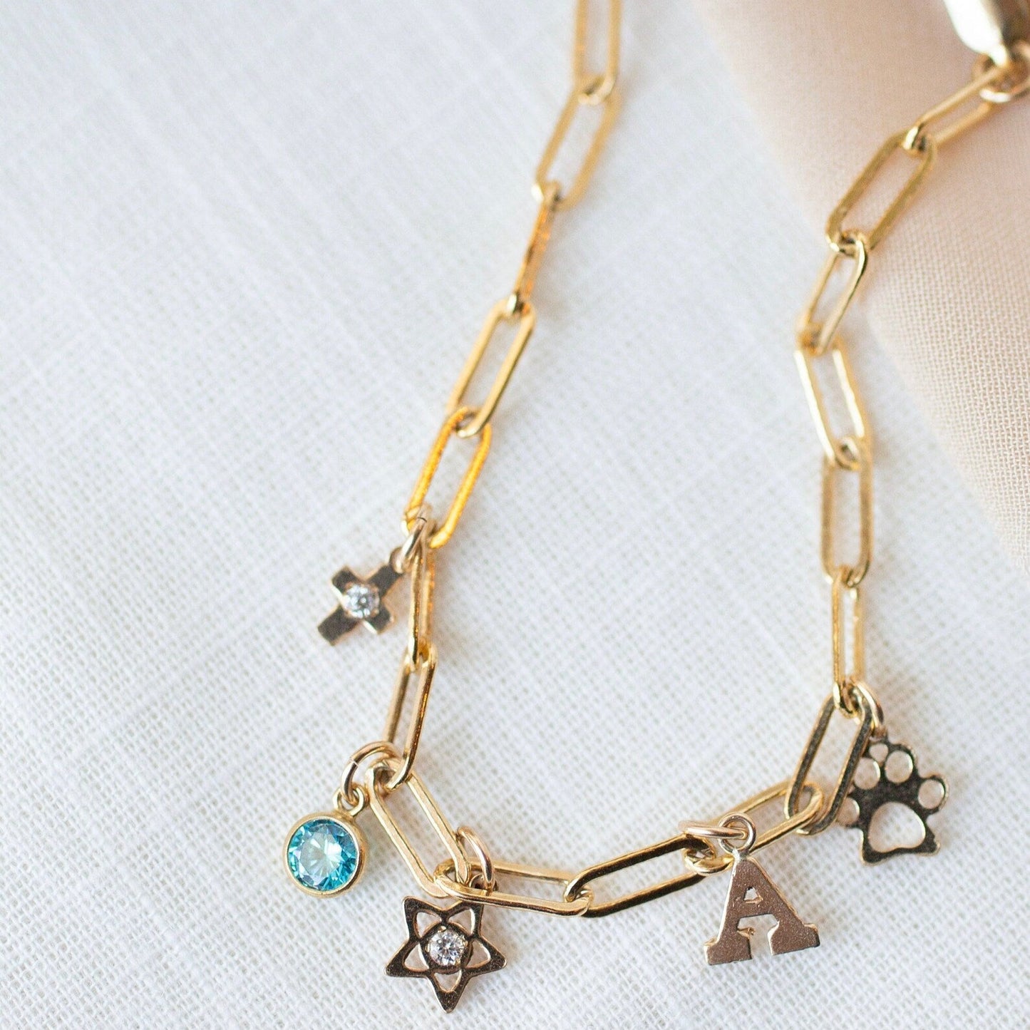 paperclip bracelet 14k gold