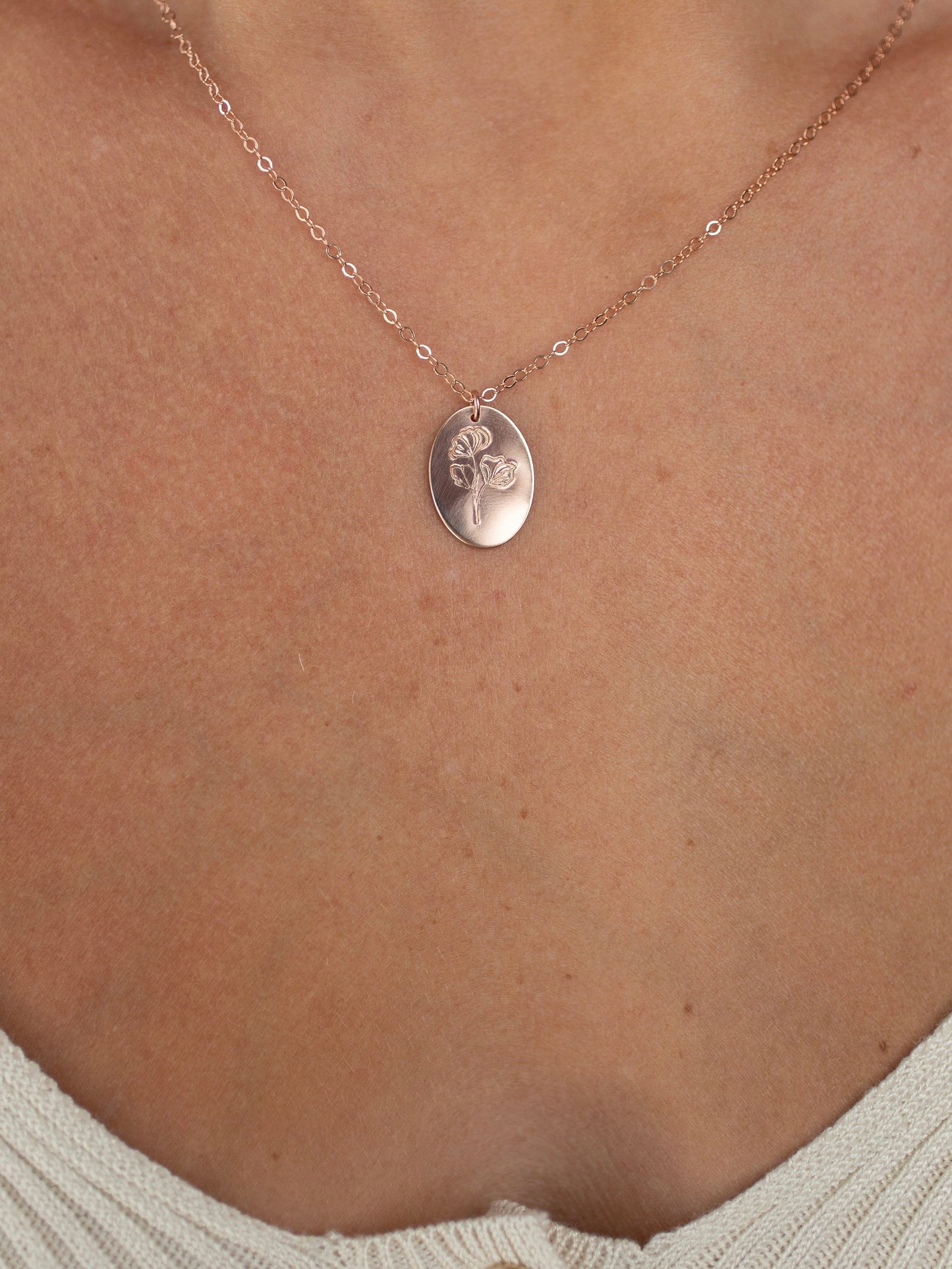 14k Gold Flower Necklace For Women