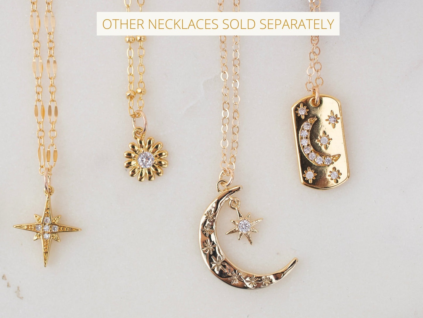 14k crescent moon necklace