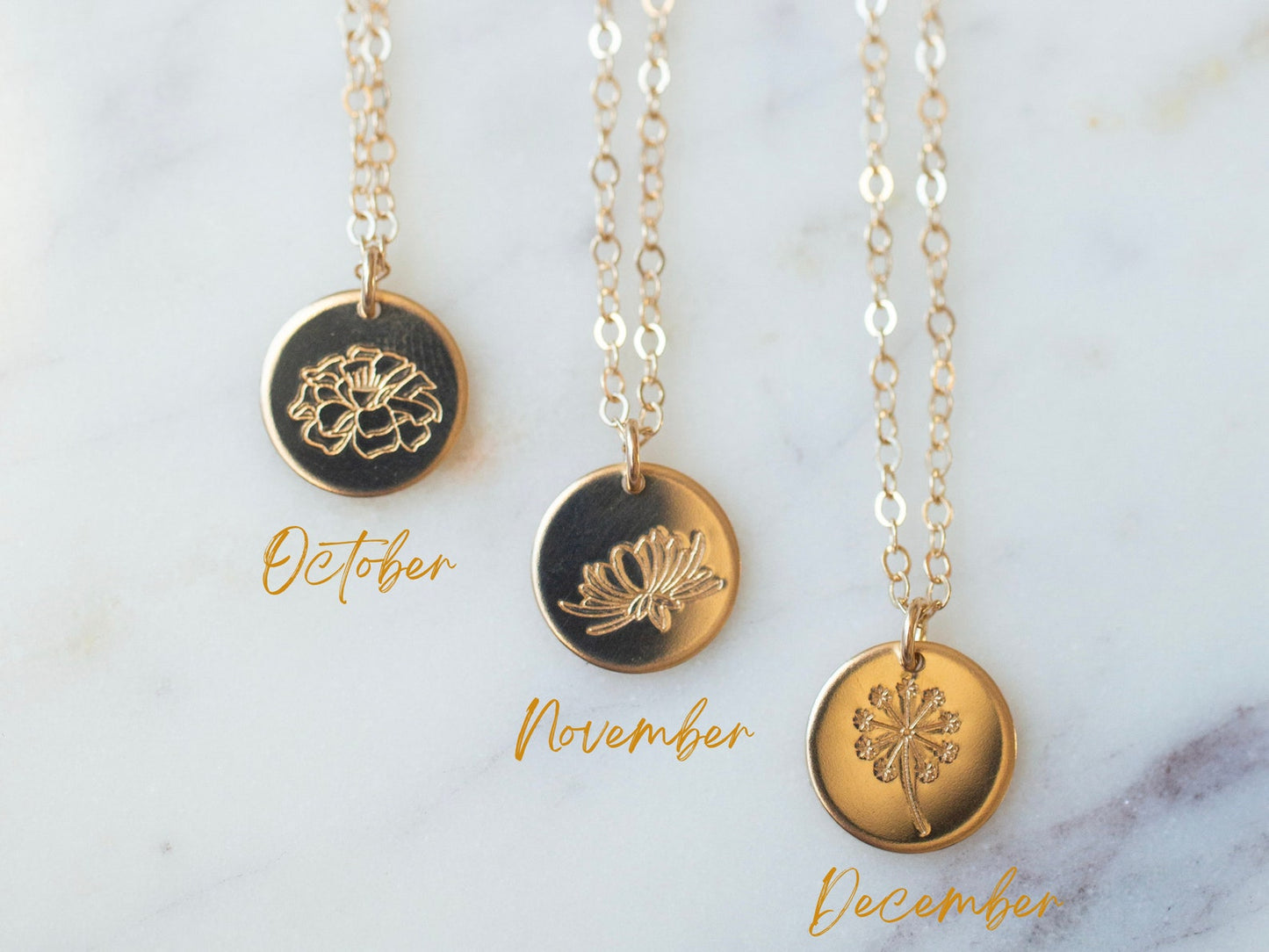 Birth Flower Necklace For Women