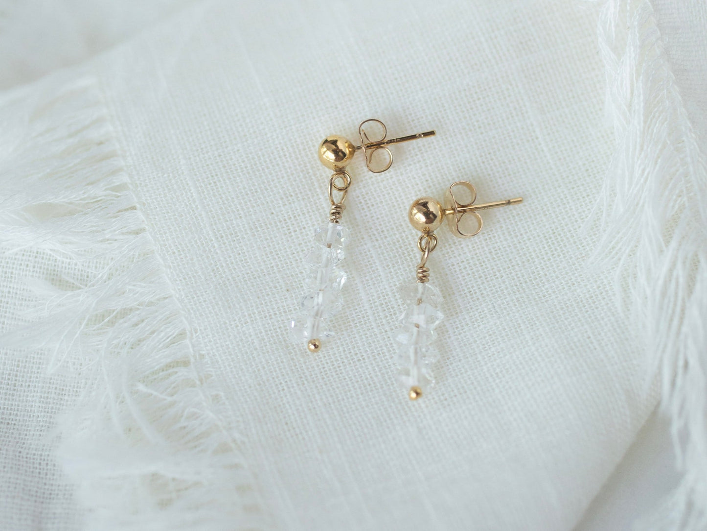 Gold Herkimer Stud Earrings