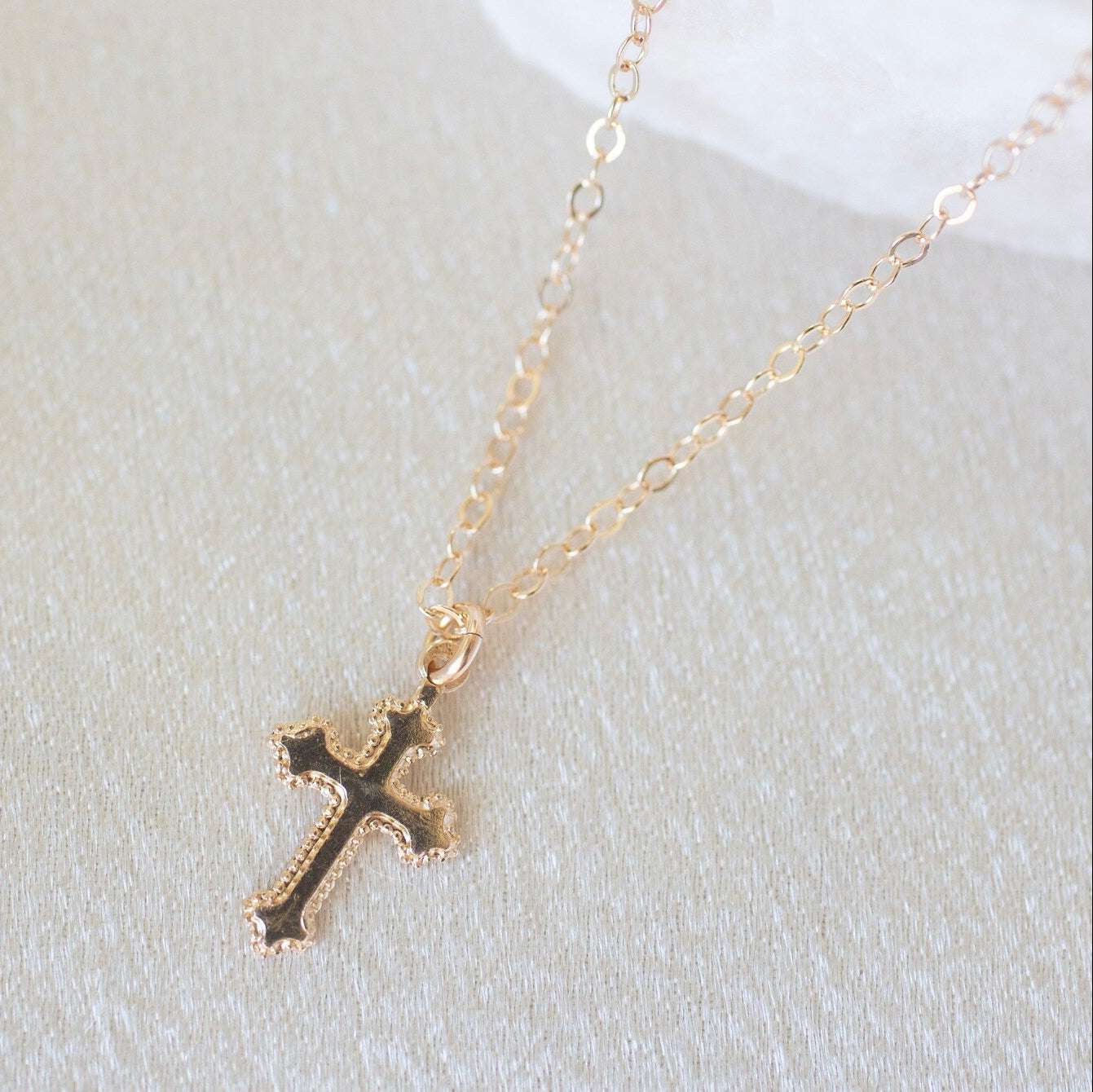 Gold Mini Cross Necklace