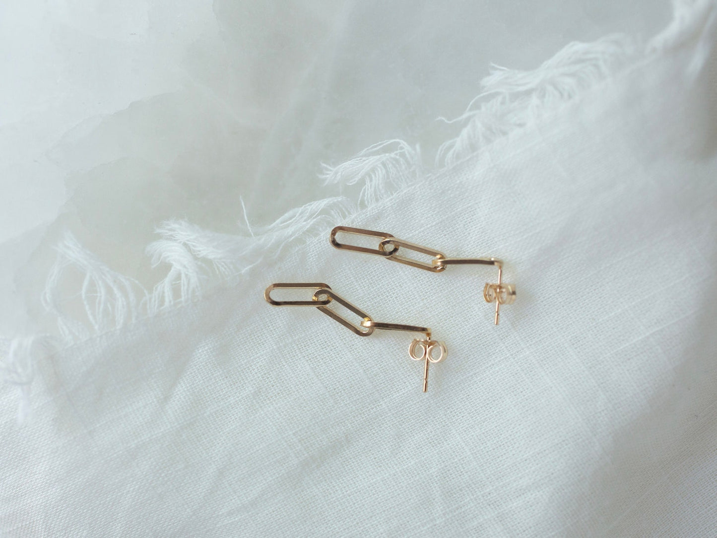 Gold Paperclip Earrings