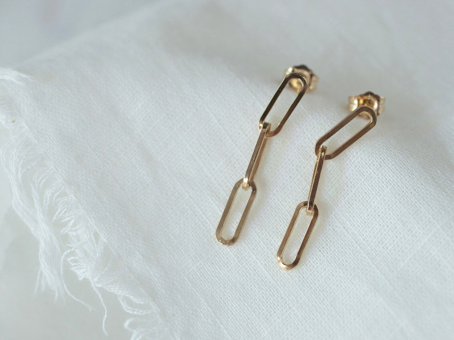 Gold Paperclip Earrings