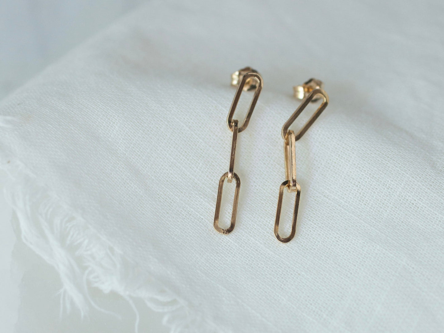 Gold Paperclip Earrings For Women
