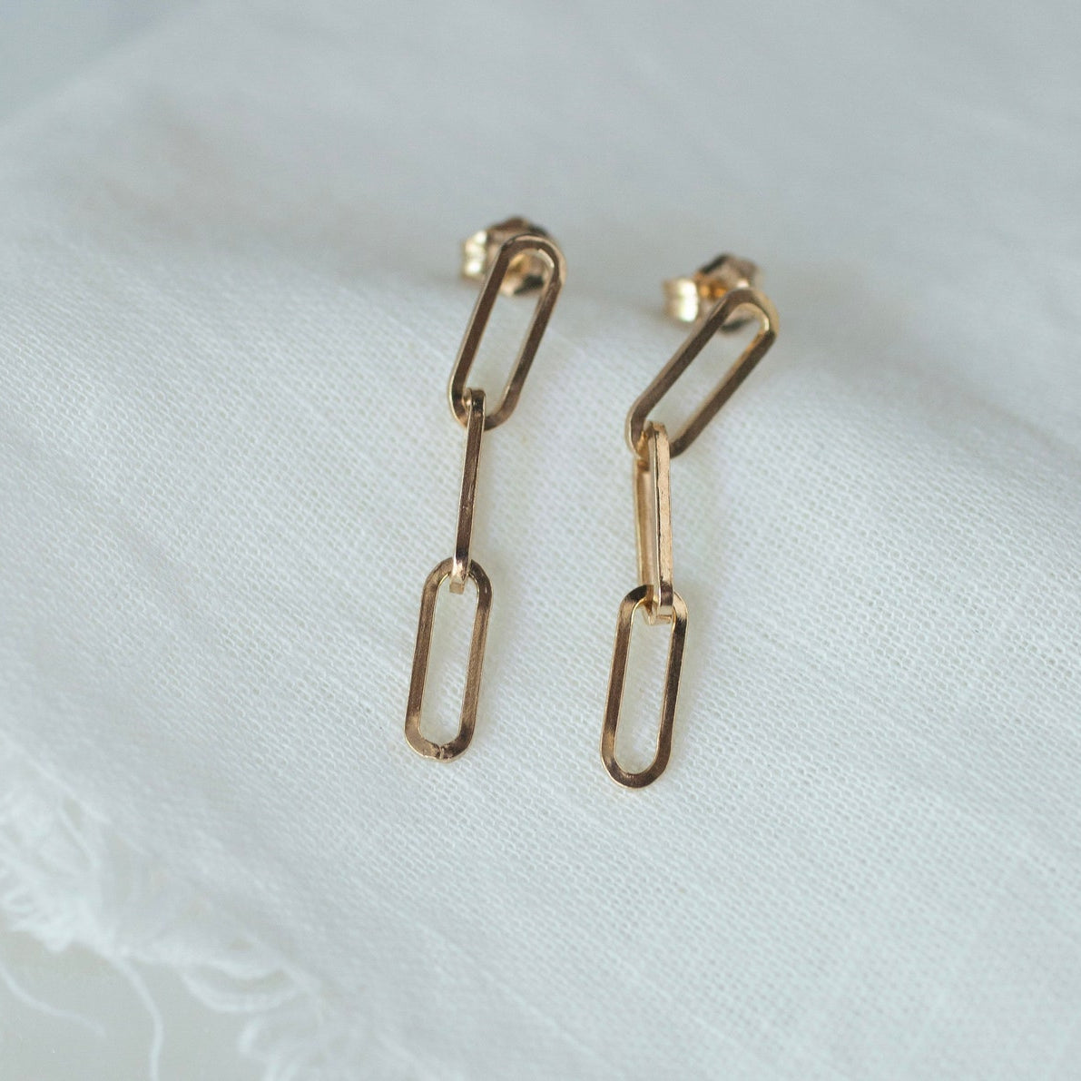 Gold Paperclip Earrings For Women