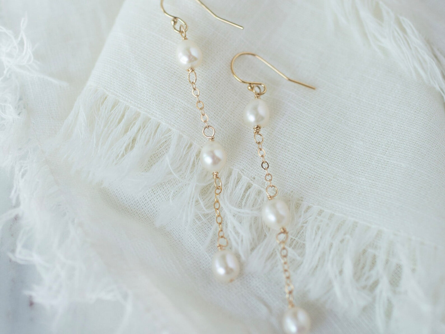 Gold Pearl Drop Earrings