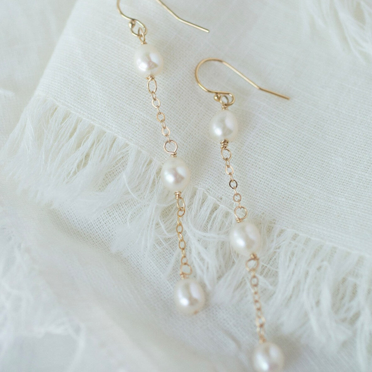 Gold Pearl Drop Earrings