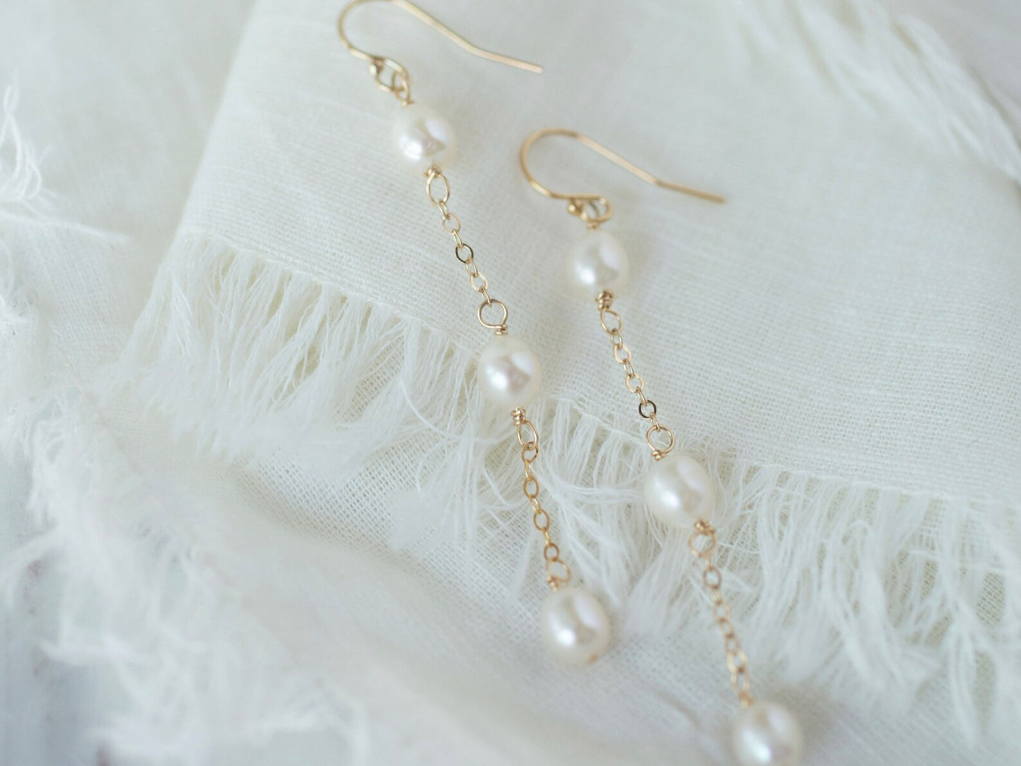 Gold Pearl Drop Earrings