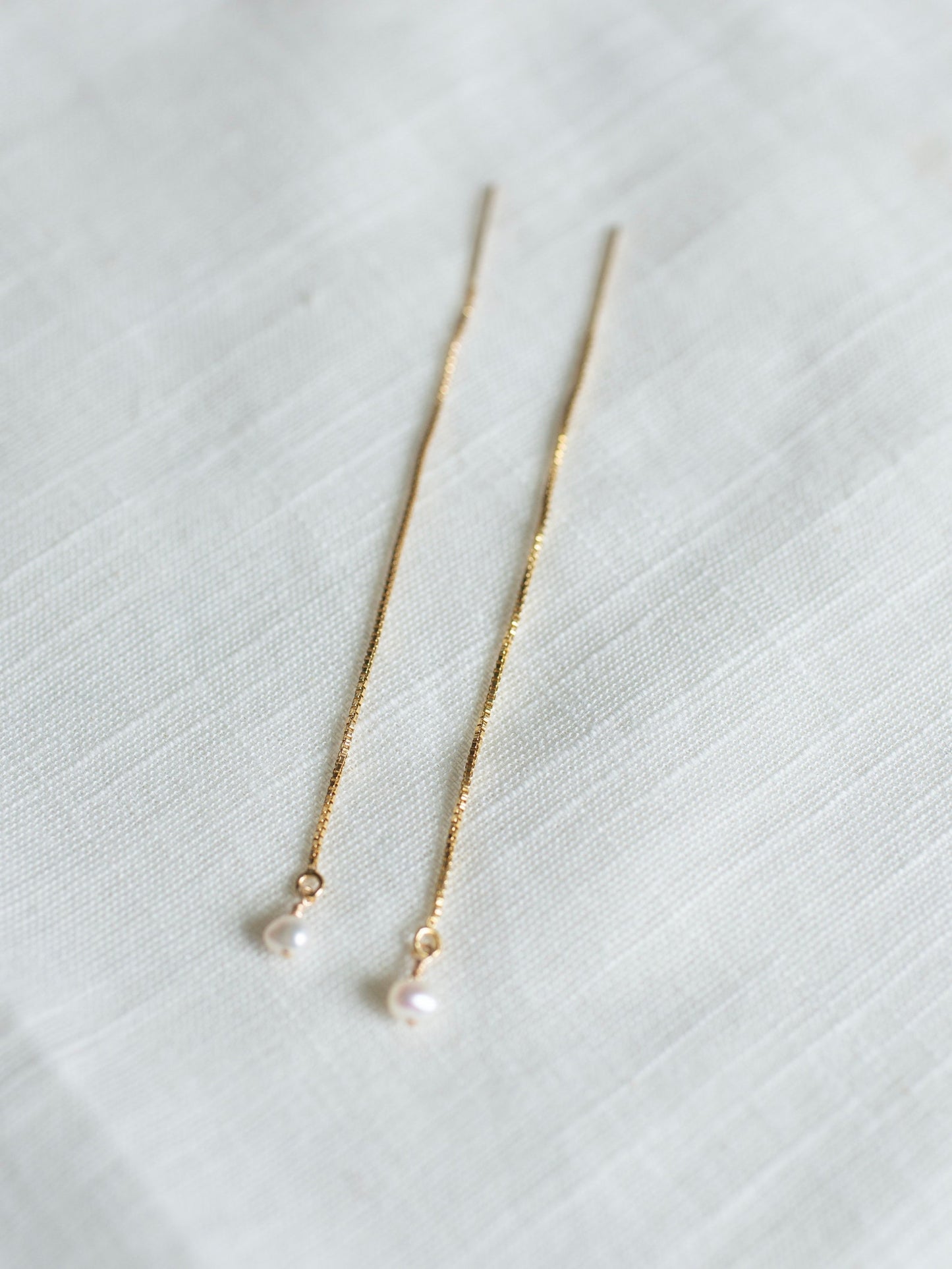Gold Pearl Threader Earrings For Women