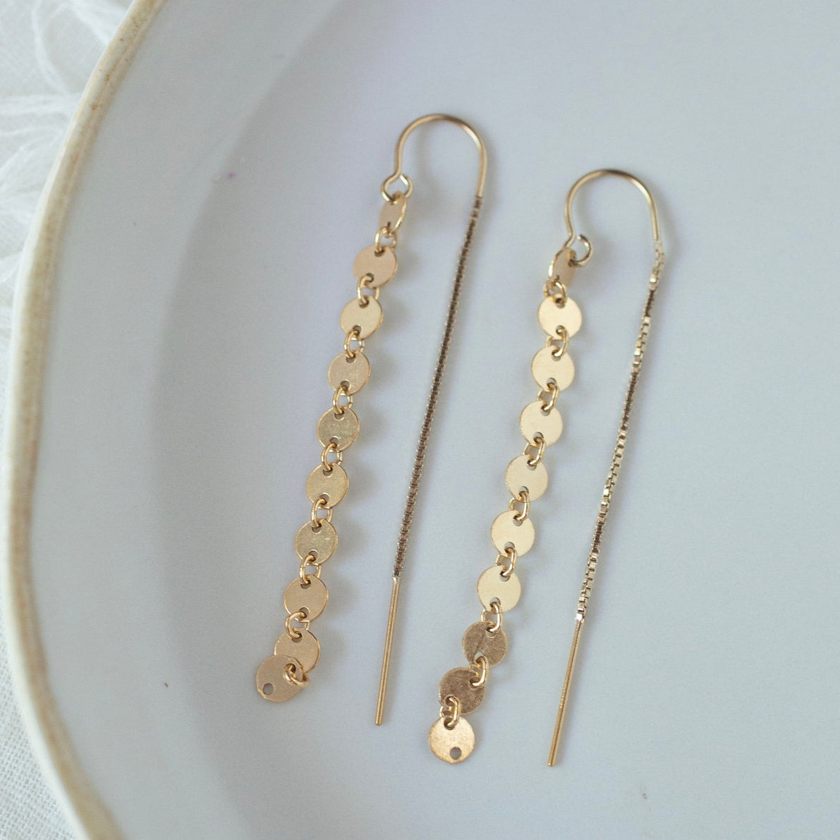 Gold Poppy Threader Earrings For Women