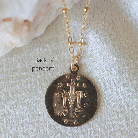 Gold Round Mary Necklace