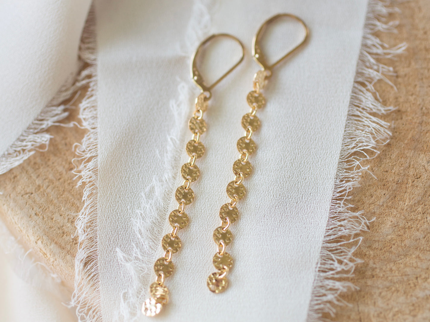 Hammered Poppy Leverback Earrings