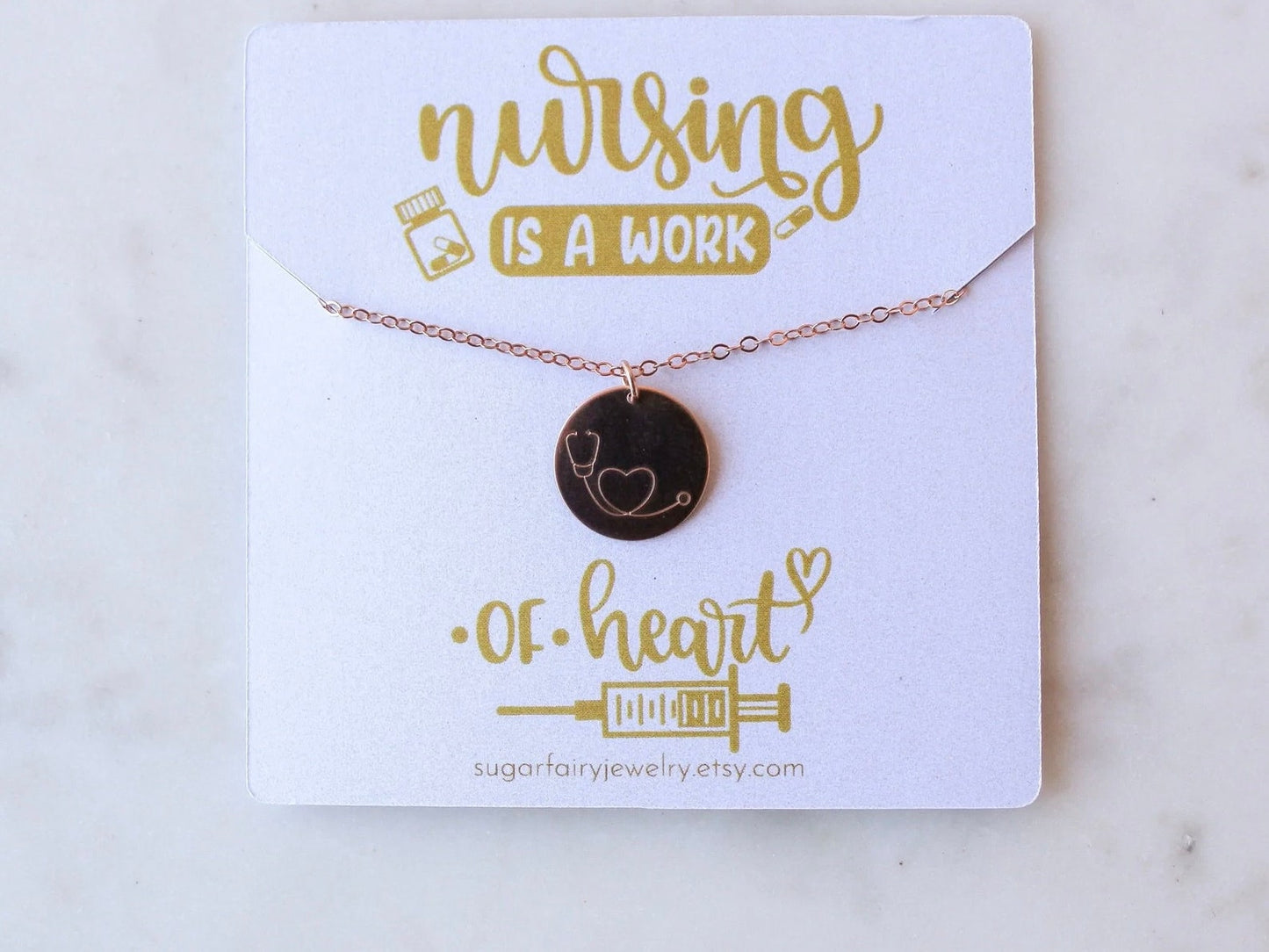 14k Gold Nurse Necklace