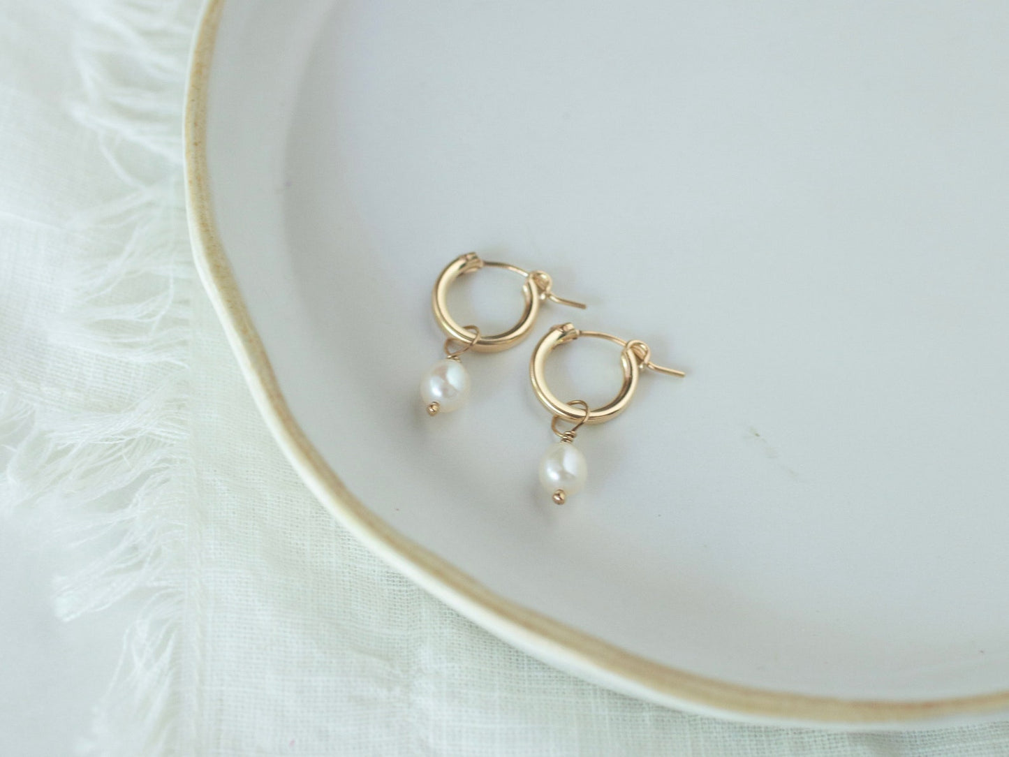 Pearl Hoops Gold