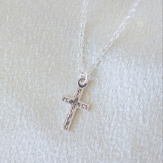 Silver Tiny Cross Necklace