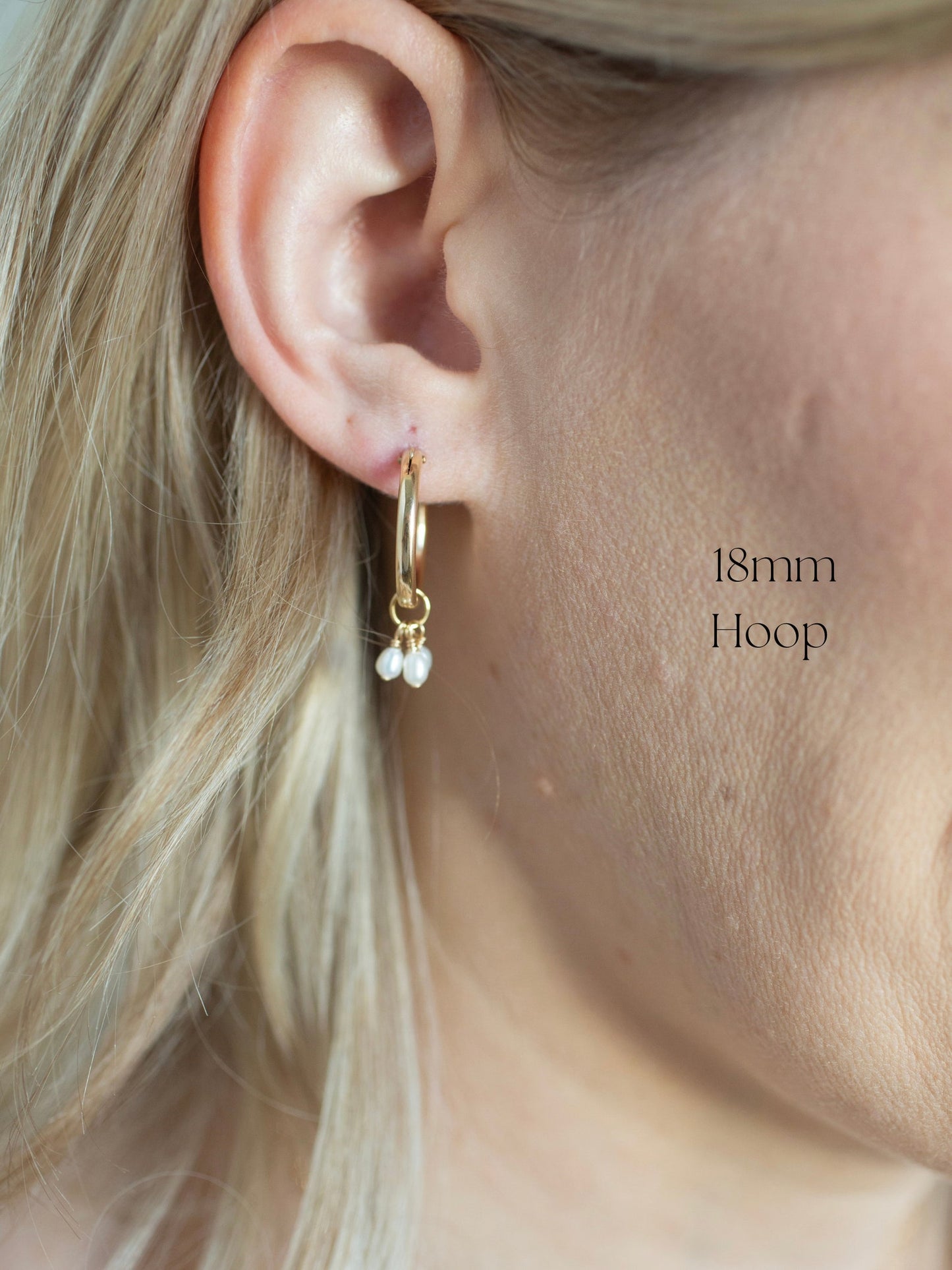 Trinity Pearl Hoops Earings