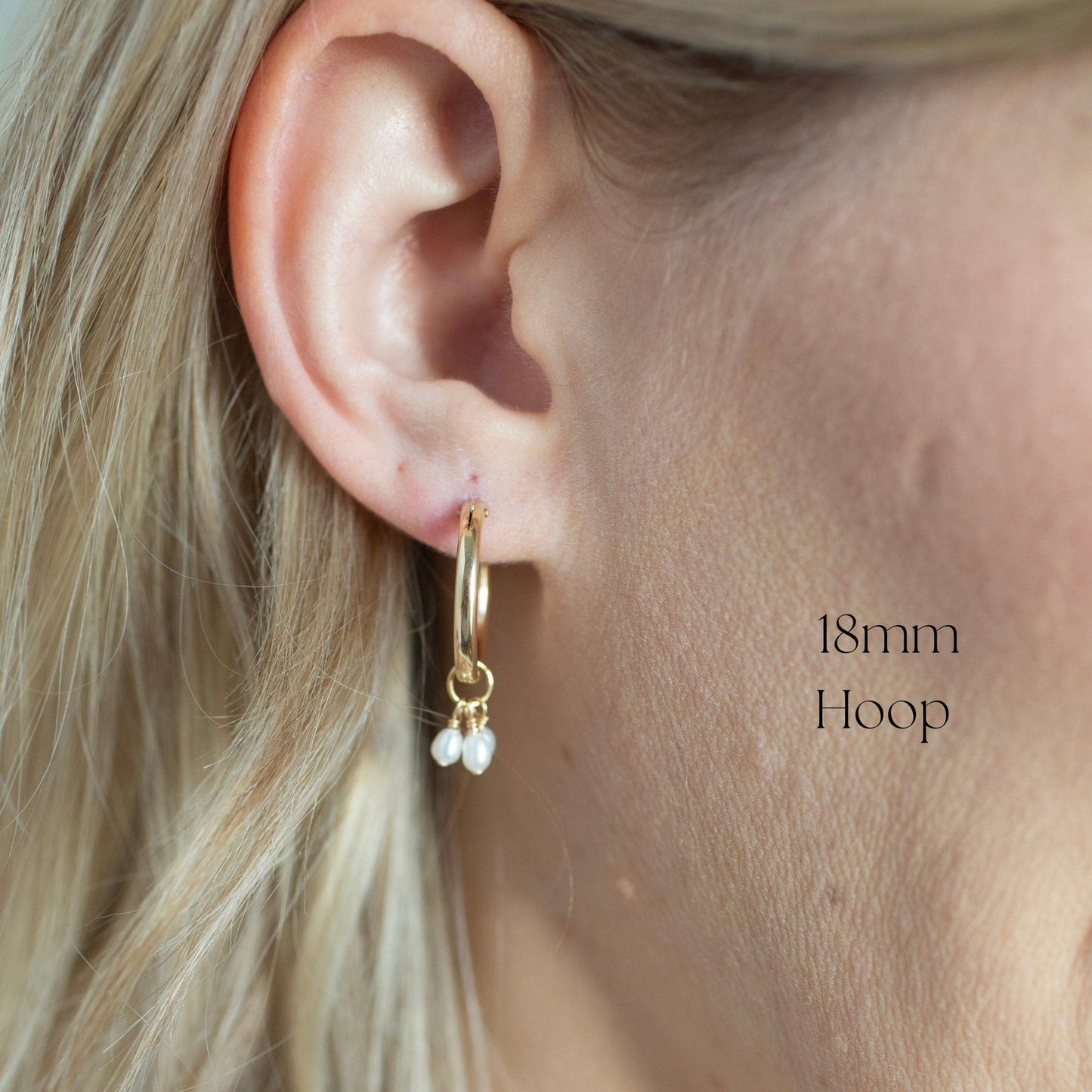 Trinity Pearl Hoops Earings