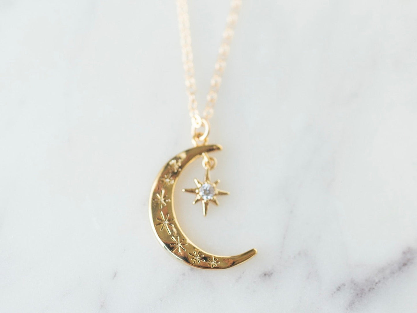 crescent gold necklace