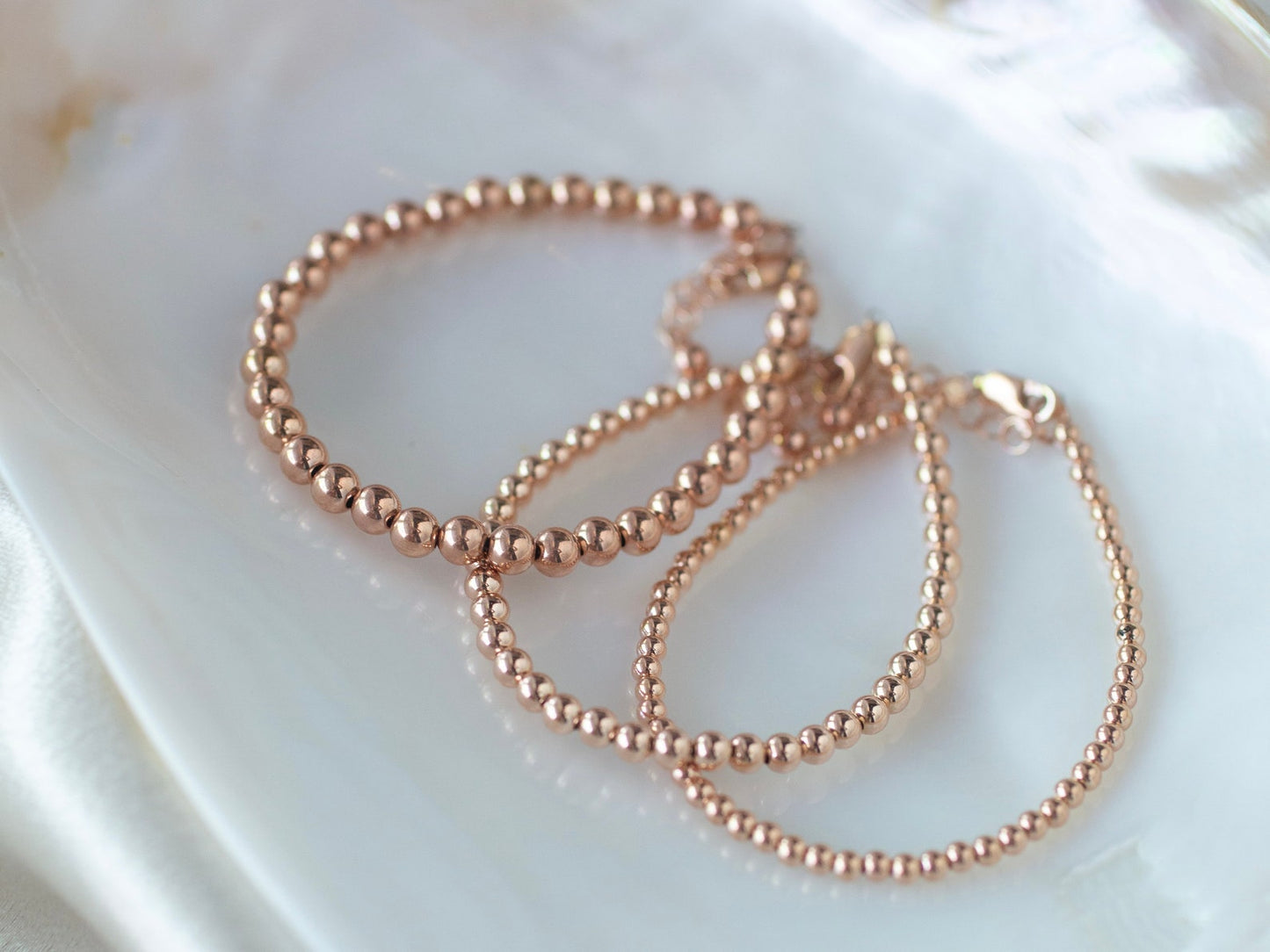 gold beaded bracelet
