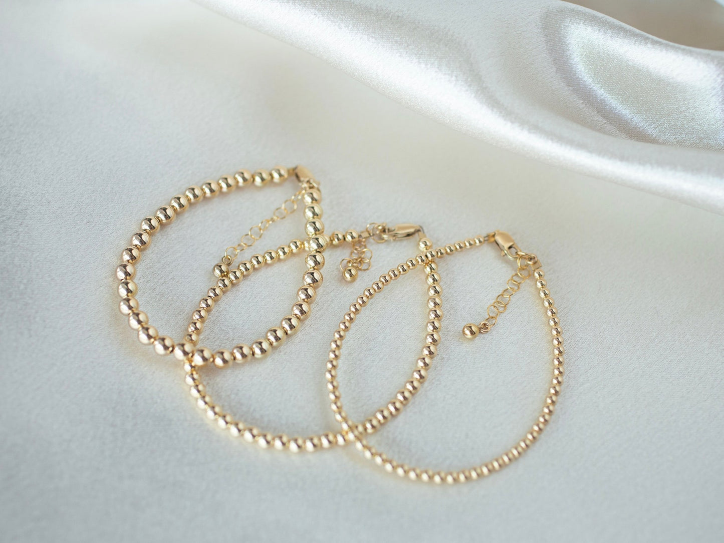 gold filled bead bracelet