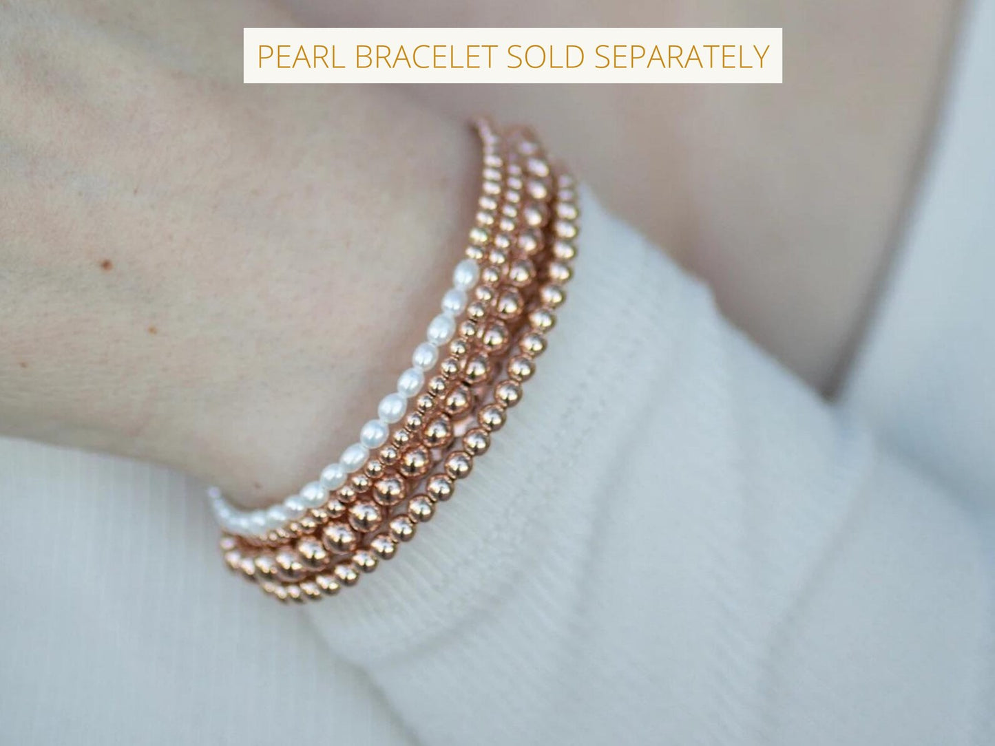 rose gold filled bead bracelets