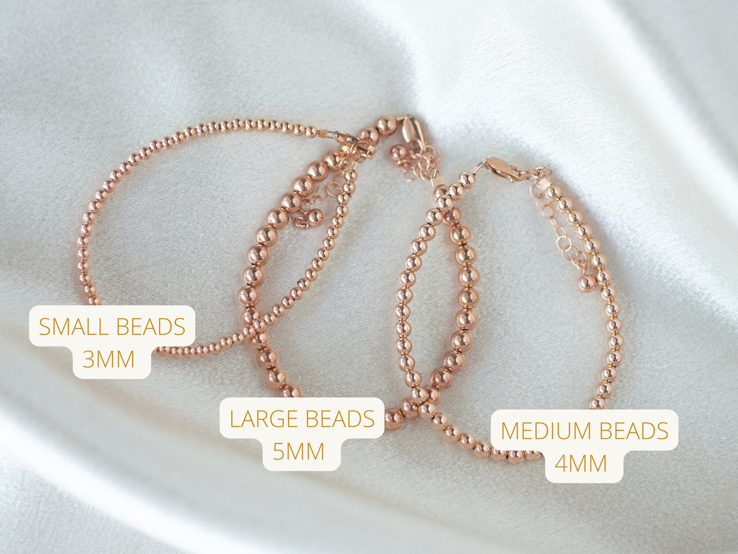 rose gold filled beaded bracelets
