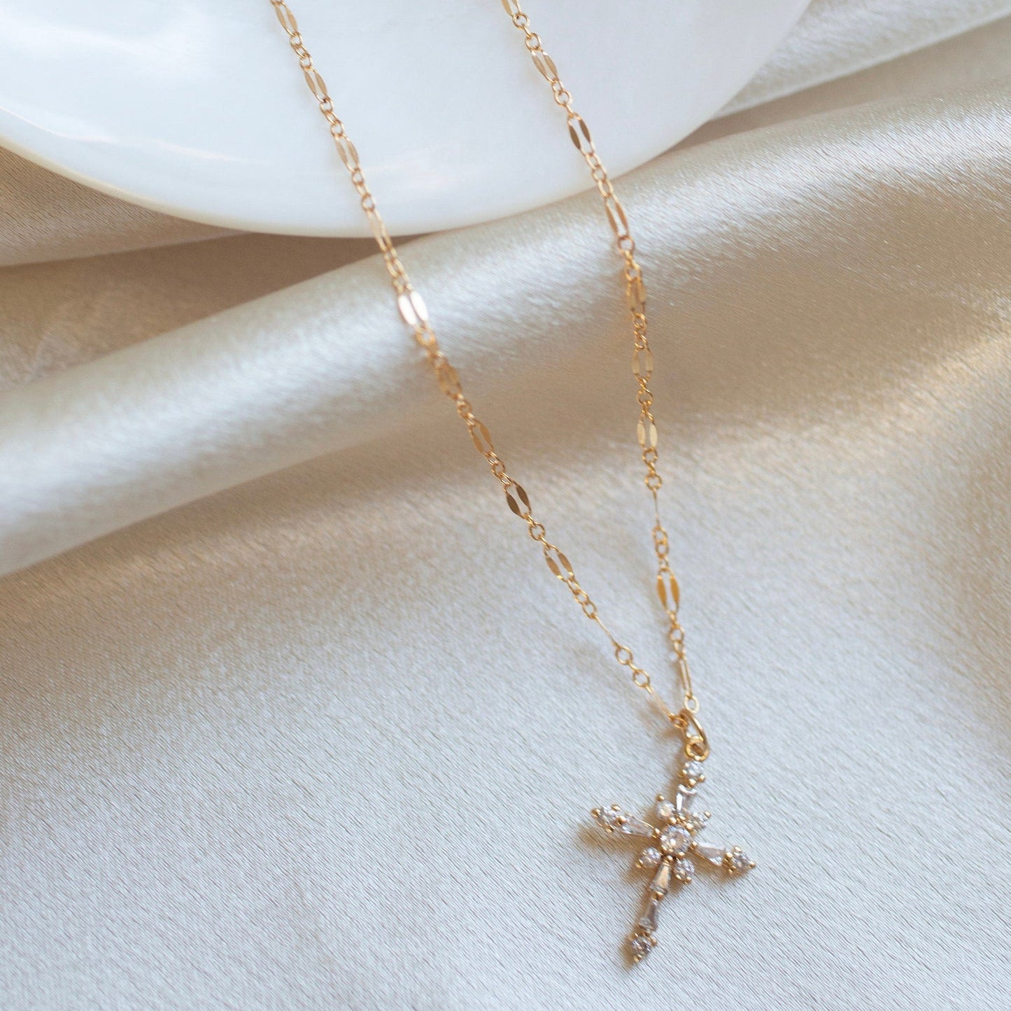 sparkling cross necklace